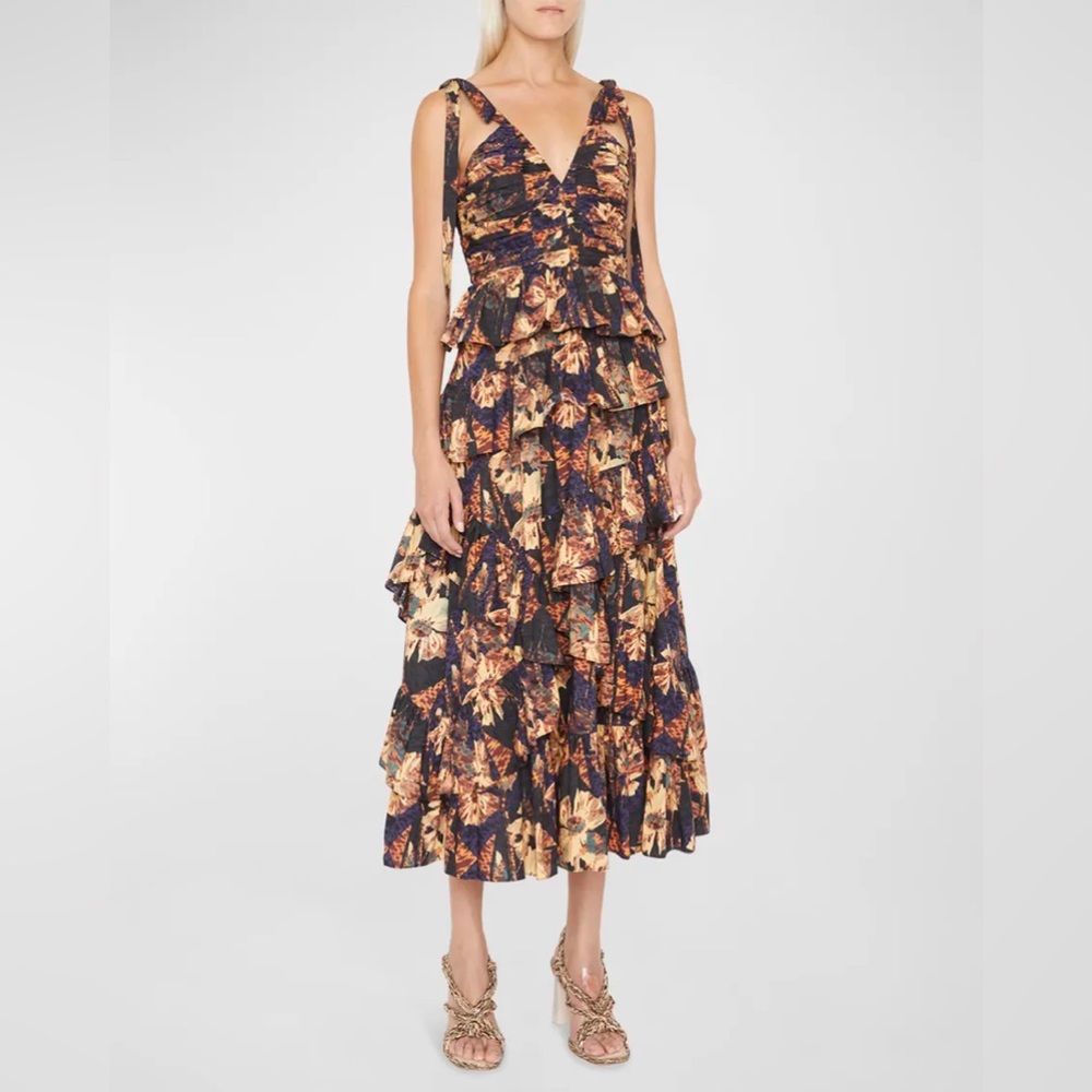 Ulla Johnson “Candace” tie shoulders midi dress